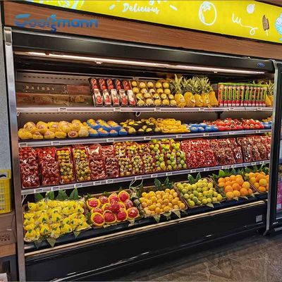Supermarché Front Display Chiller ouvert, Cabinet ouvert de réfrigérateur de Multideck de fruit de rideau aérien